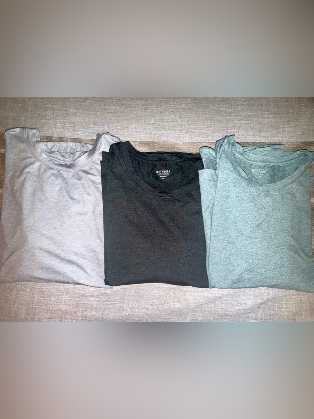 Athleta Women's Long Sleeve Tees in Black, Light Gray & Seafoam- Uptempo Tops